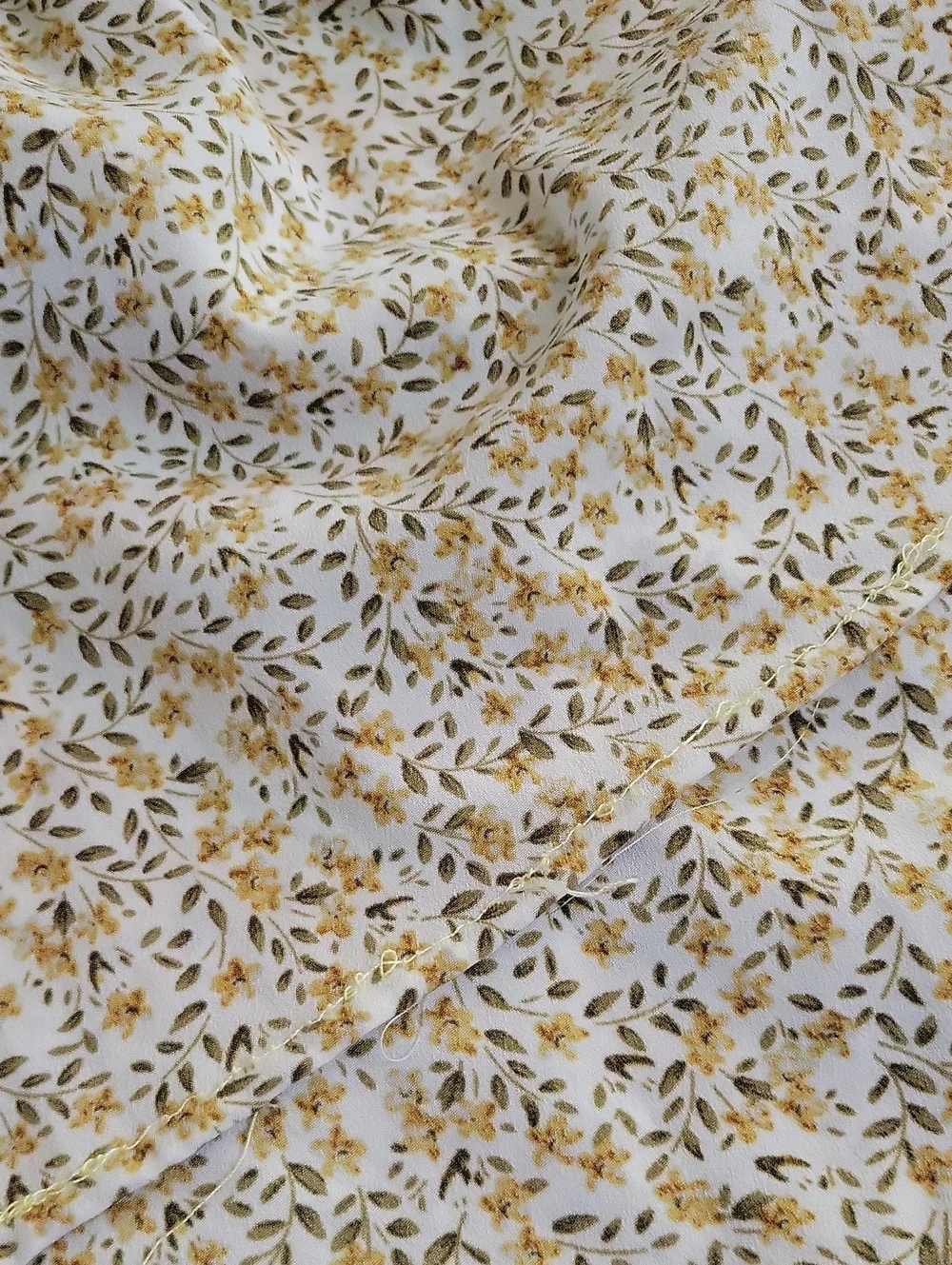 Hayden Girls Cream and Yellow Floral Tiered Skirt Size L
